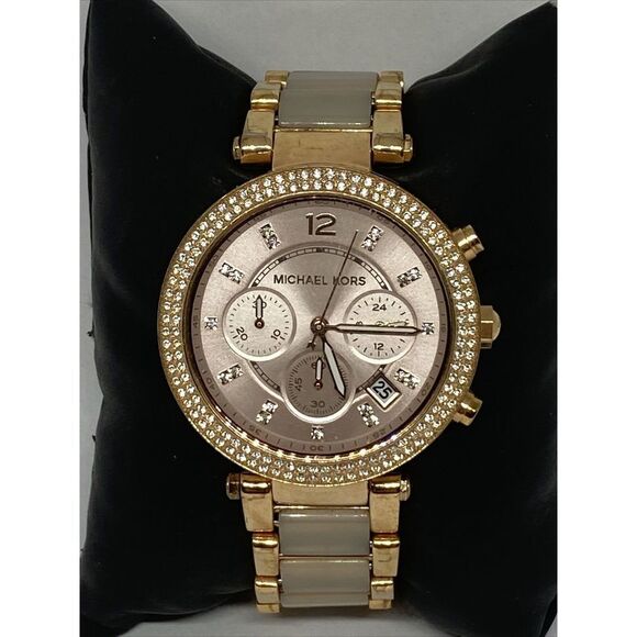Michael Kors Parker MK5896 Womens Stainless Steel Analog Dial Quartz Watch WO308 - Picture 1 of 12
